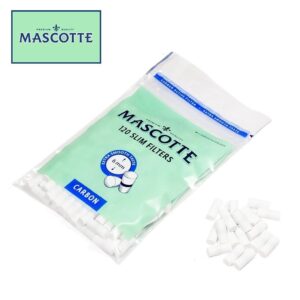 Mascotte Tips | Bag of Carbon Slim Filter Tips | 120 Pack