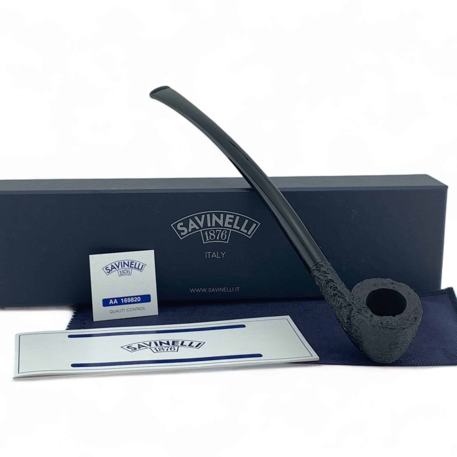 Savinelli Pipe: Churchwarden Black Rusticated (921) Pipe