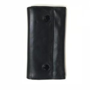 La Rocca Box Snap 5.5″ Black Leather Tobacco Pouch