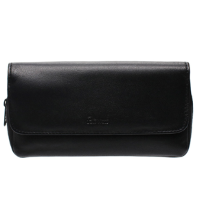 Peterson Classic 2 Pipe Combo Pouch Black Leather