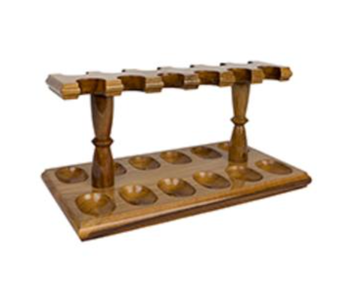 Pipe Stand – Woodmere 12-Pipe Teakwood Pipe Rack