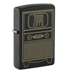 Zippo: Vintage TV Design Black Matte Pocket Lighter