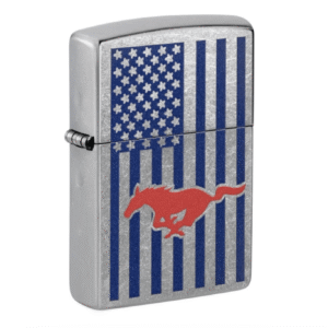 Zippo: Ford Mustang American Flag Street Chrome Pocket Lighter