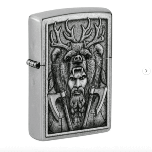 Zippo Lighter: Barbarian Design Street Chrome Pocket Lighter