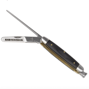 4th Generation Blackwood & Stainless Steel Pipe Knife Tool With Leather Sheath